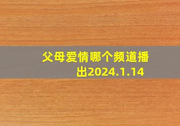 父母爱情哪个频道播出2024.1.14