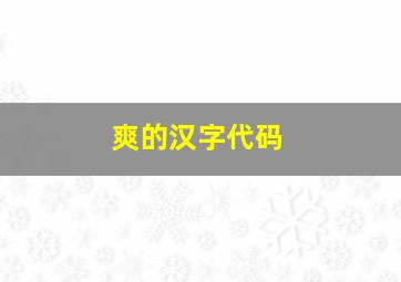 爽的汉字代码