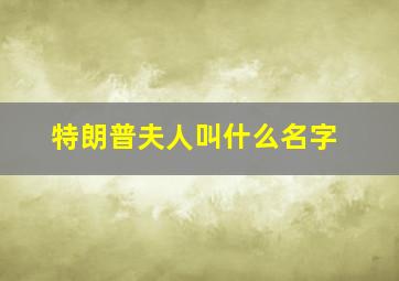 特朗普夫人叫什么名字