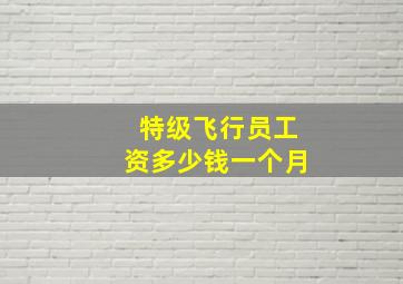 特级飞行员工资多少钱一个月