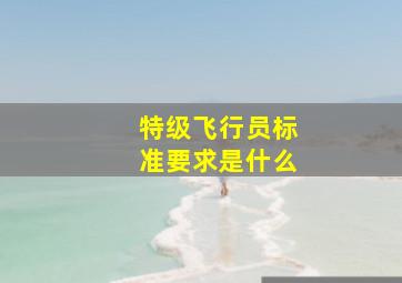 特级飞行员标准要求是什么