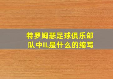 特罗姆瑟足球俱乐部队中IL是什么的缩写