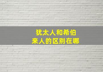 犹太人和希伯来人的区别在哪