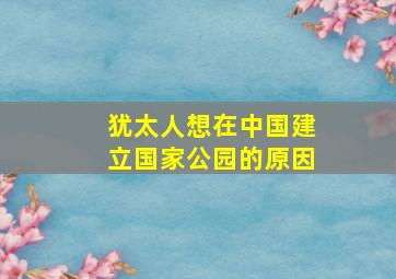 犹太人想在中国建立国家公园的原因