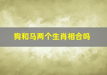 狗和马两个生肖相合吗