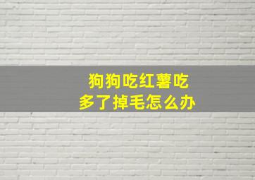 狗狗吃红薯吃多了掉毛怎么办