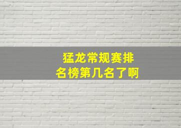 猛龙常规赛排名榜第几名了啊