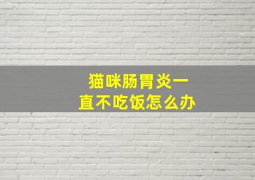 猫咪肠胃炎一直不吃饭怎么办