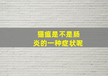 猫瘟是不是肠炎的一种症状呢