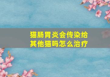 猫肠胃炎会传染给其他猫吗怎么治疗