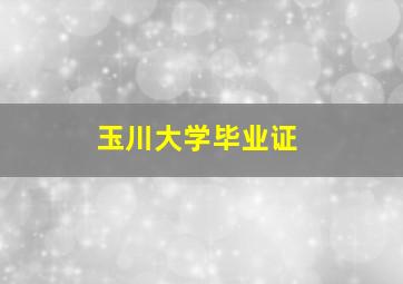 玉川大学毕业证