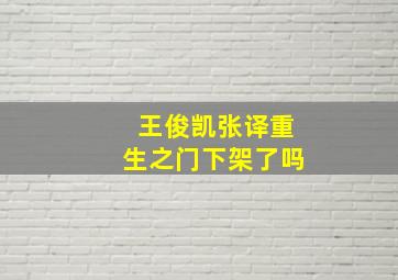 王俊凯张译重生之门下架了吗