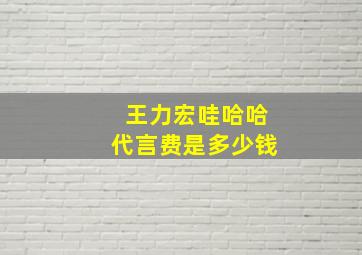 王力宏哇哈哈代言费是多少钱