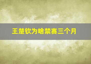 王楚钦为啥禁赛三个月