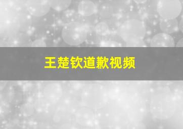 王楚钦道歉视频