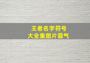 王者名字符号大全集图片霸气