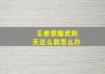 王者荣耀武则天这么弱怎么办