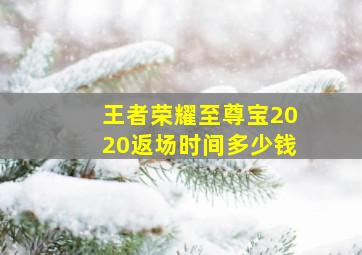 王者荣耀至尊宝2020返场时间多少钱