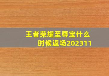 王者荣耀至尊宝什么时候返场202311