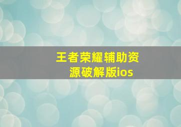 王者荣耀辅助资源破解版ios