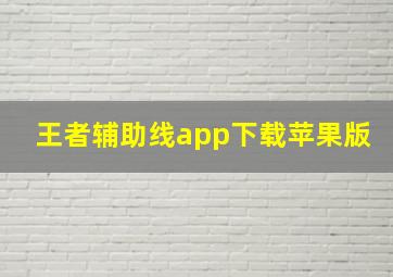 王者辅助线app下载苹果版