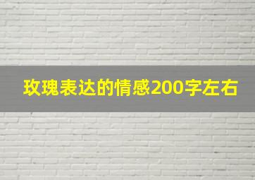 玫瑰表达的情感200字左右