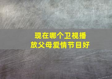 现在哪个卫视播放父母爱情节目好