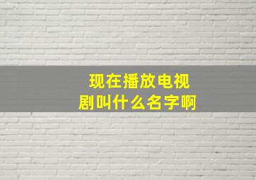 现在播放电视剧叫什么名字啊