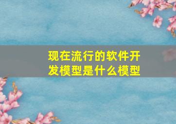 现在流行的软件开发模型是什么模型