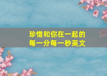 珍惜和你在一起的每一分每一秒英文