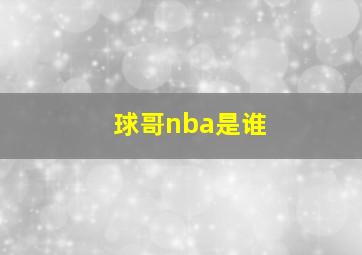 球哥nba是谁