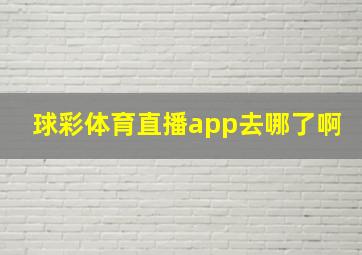 球彩体育直播app去哪了啊