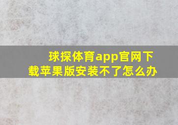 球探体育app官网下载苹果版安装不了怎么办