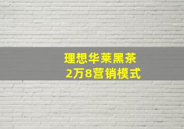 理想华莱黑茶2万8营销模式