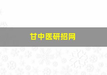 甘中医研招网