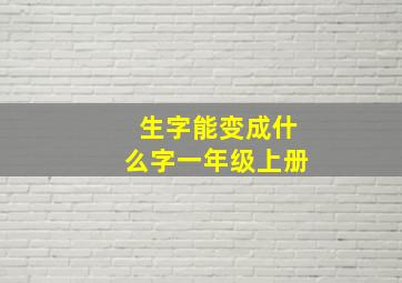 生字能变成什么字一年级上册