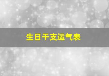 生日干支运气表