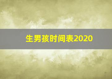 生男孩时间表2020