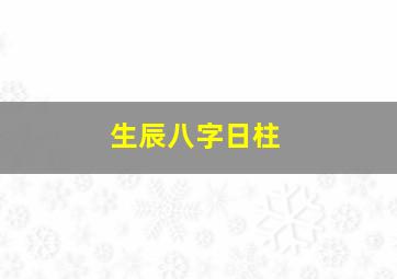 生辰八字日柱