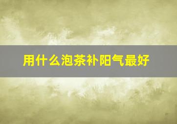 用什么泡茶补阳气最好