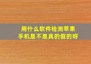 用什么软件检测苹果手机是不是真的假的呀