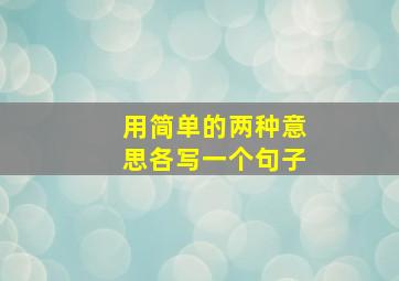 用简单的两种意思各写一个句子