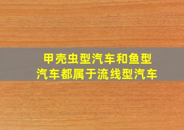 甲壳虫型汽车和鱼型汽车都属于流线型汽车