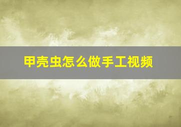 甲壳虫怎么做手工视频