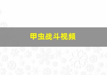 甲虫战斗视频