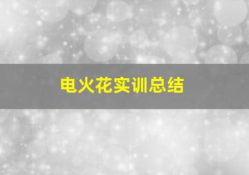 电火花实训总结