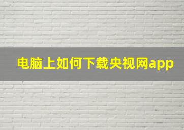 电脑上如何下载央视网app