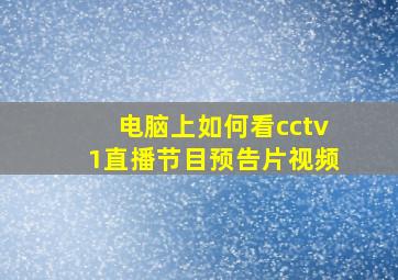 电脑上如何看cctv1直播节目预告片视频