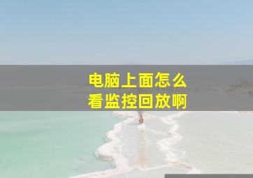 电脑上面怎么看监控回放啊