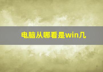 电脑从哪看是win几